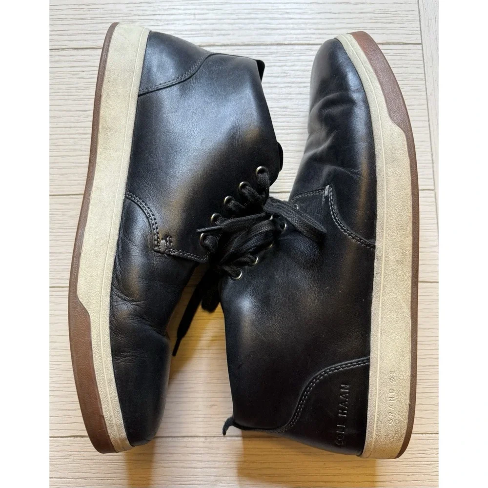 Cole Haan Vartan 2.0 Grand OS Men's Leather‎ Chukka Ankle Boots Shoes Black 10 M